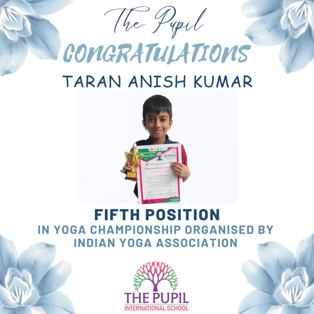 Taran Anish Kumar Excelled at Yoga Championship 2023(website) at The Pupil International School