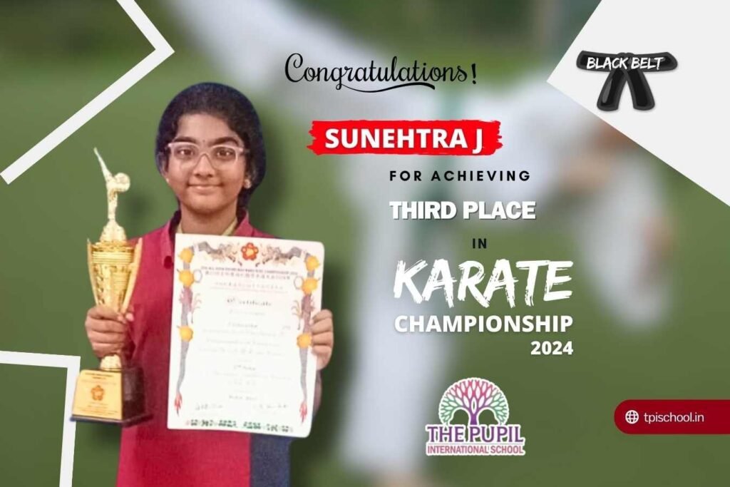 Sunehtra J Clinches Third Place in the Karate Championship 2024 at The Pupil International School