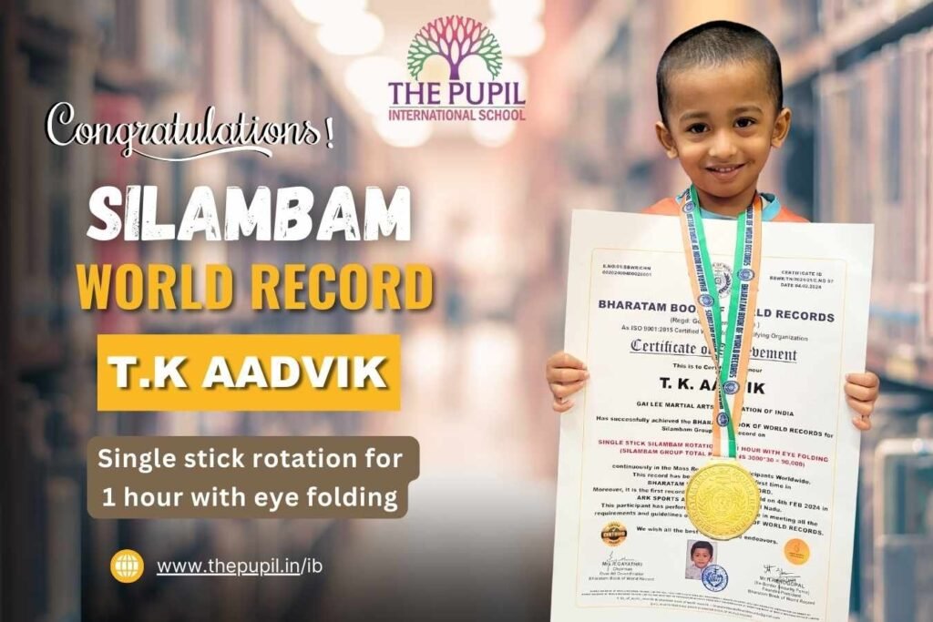 K. Aadvik Makes History in BHARATAM BOOK OF WORLD RECORDS at The Pupil International School