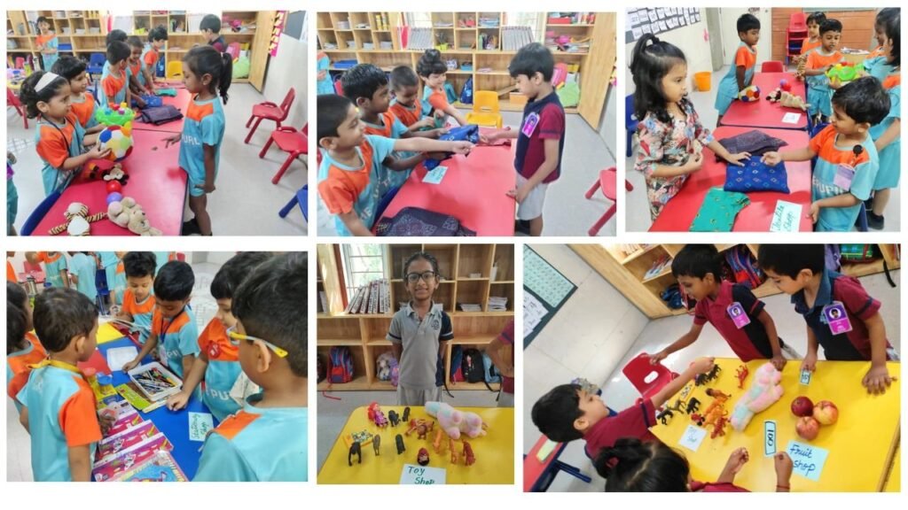 Exploring Real-World Scenarios: Step 2 & Step 3 engage in Role-Playing Adventure as a shopkeepers and customers. at The Pupil International School