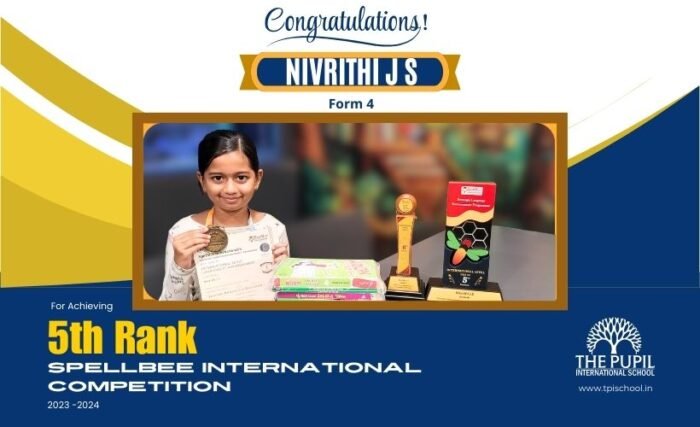 Outstanding Achievement: Nivrithi Secured 5th Rank in the Spell Bee ...