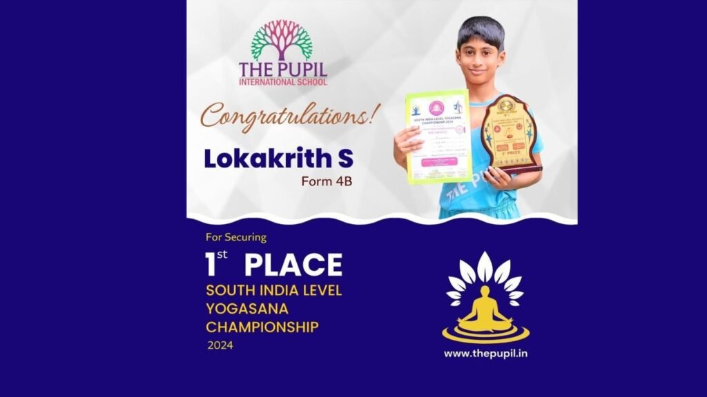 Lokakrith S Shines in Yogasana Championship at The Pupil International School