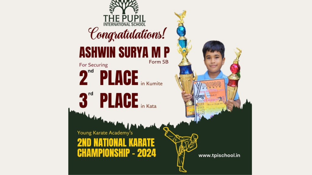Celebrating Ashwin Surya M P Karate Success at The Pupil International School