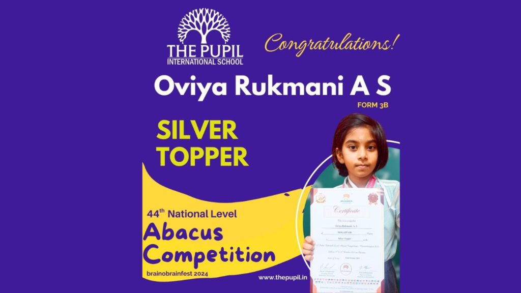 Silver Topper at Brainobrainfest 2024 at The Pupil International School