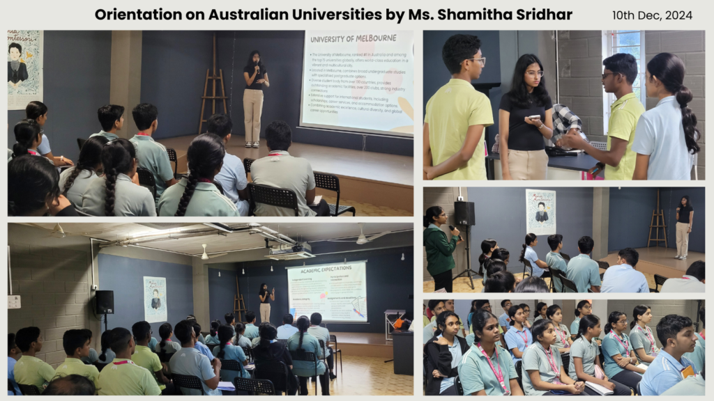 Orientation on Australian Universities by Ms. Shamitha Sridhar at The Pupil International School