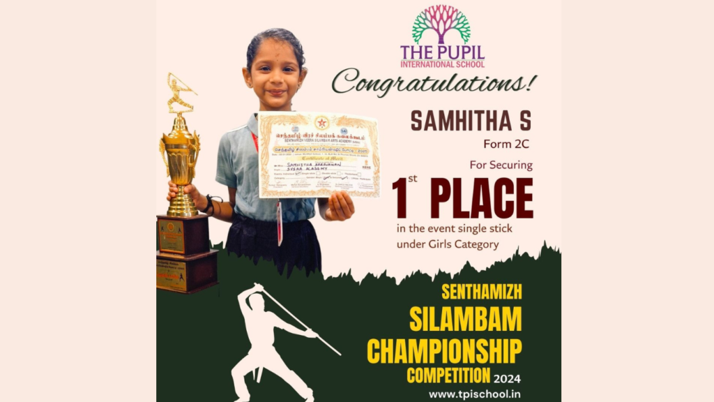Silambam Triumph: Congratulations to Samhitha S at The Pupil International School