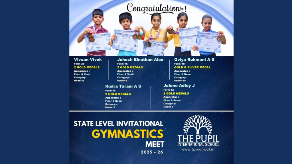 STATE LEVEL INVITATIONAL GYMNASTICS MEET – 2025 at The Pupil International School