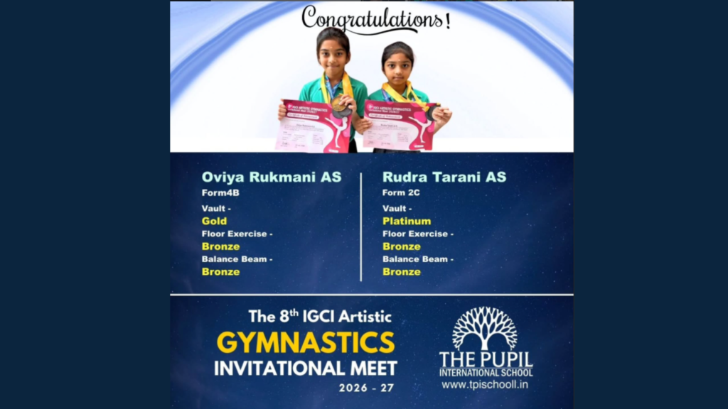 GYMNASTICS ACHIEVEMENT at The Pupil International School
