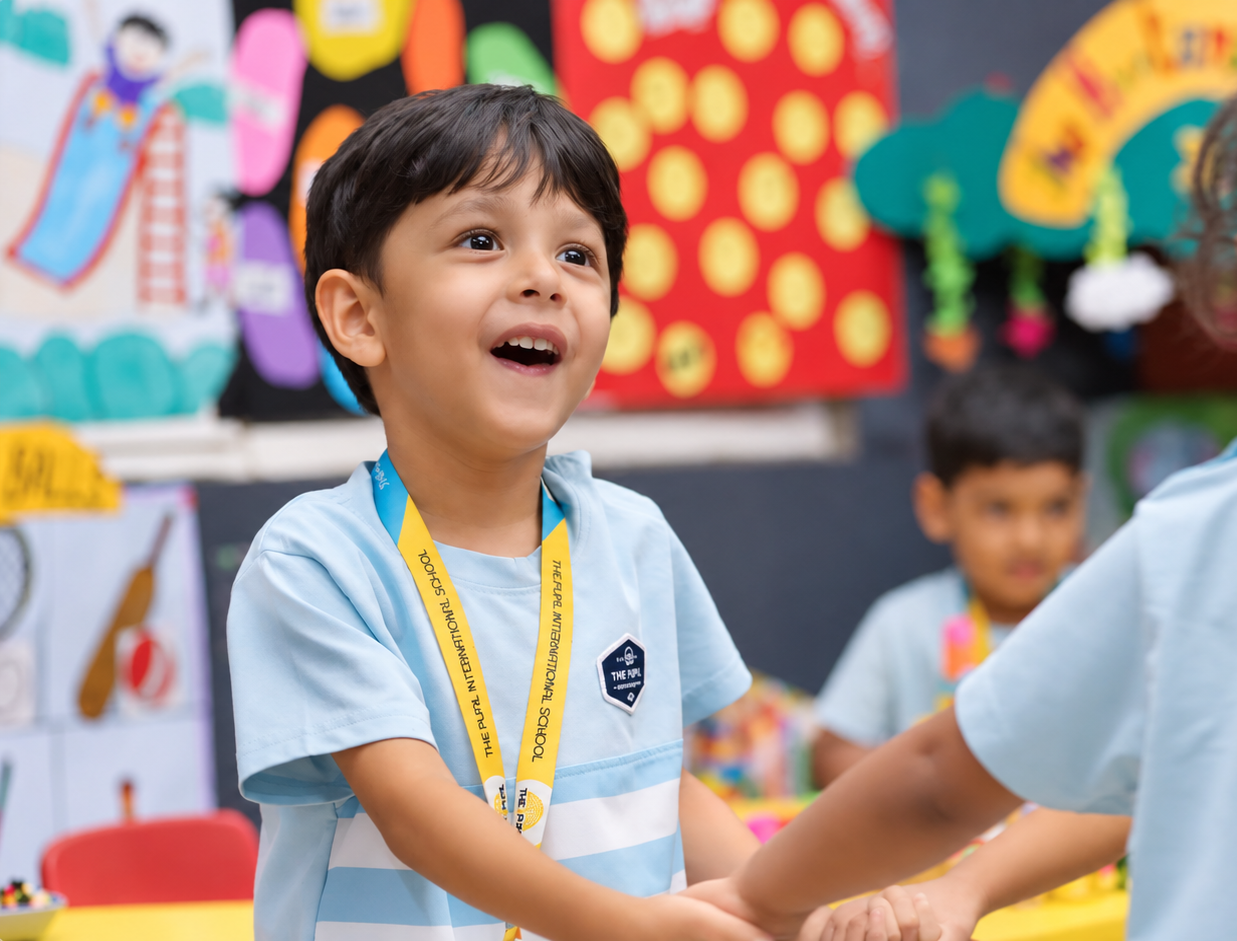 Early years children taking part in a joyful classroom activity at The Pupil International School